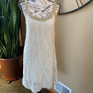 Cream and Gold Metallic Dress